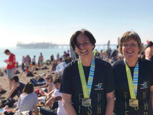 Faith and Tina earned their medals after running the Brighton Marathon on the hottest day of the year so far!